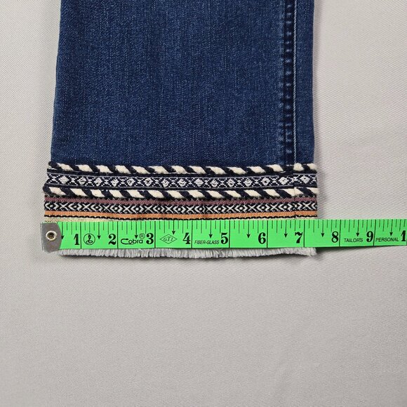 Christopher & Banks Boho‎ Trim Cropped Jeans Sz 8 Festival Raw Hem Denim - Picture 11 of 12